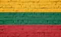 Texture of a flag of Lithuania on a wall.