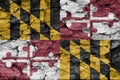 Texture of the Flag of Maryland on a decorative bark. Royalty Free Stock Photo