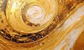 Texture of flow liquid gold. Whirlpool golden wallpaper. For banner, postcard, book illustration. Created with generative AI tools