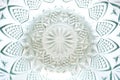 Texture of flower lattice pattern on crystal bowl