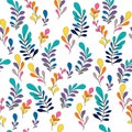 Texture with flowers and plants. Floral ornament. Original flowers pattern