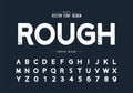 Texture font and grunge alphabet , Rough design typeface and number, Round graphic text