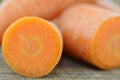 Texture fresh cut carrots on wooden rustic Royalty Free Stock Photo