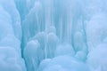 Texture of a frozen waterfall, background, Karachay-Cherkess Rep Royalty Free Stock Photo