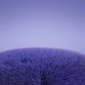 The texture of the fur is Very Peri color. The color of 2022. Realistic purple fur. 3d render. Color trends