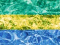 Texture of Gabon flag in the pool