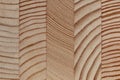 The texture of glued pine wood details after the cross beam