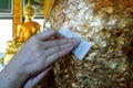 Texture of the gold leaf, Picture from Buddha image Back, gold leaf background