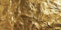 texture of golden crumpled foil. shiny gold texture Royalty Free Stock Photo