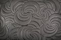 Texture of gray genuine leather with embossed floral trend pattern close-up, color, for wallpaper or banner design Royalty Free Stock Photo