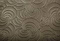 Texture of gray genuine leather with embossed floral trend pattern close-up, color, for wallpaper or banner design Royalty Free Stock Photo