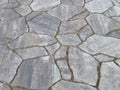 Texture gray natural stone garden pavement, decorative mosaic