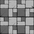 Texture of gray stone tiles, seamless background stone wall. Vector illustration for user interface of the game element Royalty Free Stock Photo