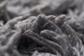 Texture of gray wool, macro cotton wool, gray natural sheep wool, texture, dark carpet,