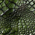 texture of green crocodile leather with seamless pattern. Genuine animal skin background