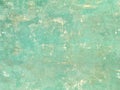 Texture of a green old shabby wooden background. Structure of a vintage turquoise painted coating of wood. Royalty Free Stock Photo