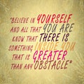 Believe in Yourself - Succeed overcome obstacles - self confidence Royalty Free Stock Photo