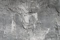 The texture of gypsum or alibaster cracked plaster on the wall is a thick layer. Gradient gray putty wall background Royalty Free Stock Photo