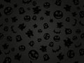 Texture Halloween black gray white. ghost, pumpkin, witch, bat. pattern repeated seamless