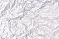 Texture of heavily crumpled gray paper. Empty background.