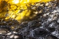 Texture of homemade slice of sourdough freshly baked bread on white background, activated carbon, pumpkin and curcuma spice