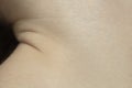 Texture of human skin. Close up of well-kept caucasian human body