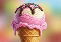 Texture of the ice cream appears creamy and smooth, contrasting with Royalty Free Stock Photo