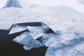 ice crust on the river Royalty Free Stock Photo