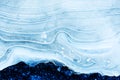 Texture of ice on the frozen lake. Blue color background. Royalty Free Stock Photo