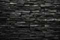 texture illustration of black colored brick wall background. Generative AI Royalty Free Stock Photo