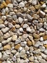 Texture image, yellowish-white, made of smaller limestone pieces. Royalty Free Stock Photo