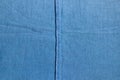 Texture of the inner side of a blue stretch denim fabric with the overstitch Royalty Free Stock Photo