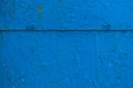 The texture of the iron metal painted blue paint shabby old shabby scratched cracked ancient metal sheet wall. The background Royalty Free Stock Photo