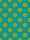 texture. Kiwi repeating seamless pattern on green background. Kiwi is cut.