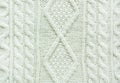 Texture of knitted handmade. Christmas white sweater close up. Wallpaper, abstract background. Royalty Free Stock Photo