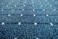 The texture of knitted rug from squares of blue color Royalty Free Stock Photo