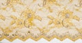 Texture lace fabric. lace on white background studio Royalty Free Stock Photo