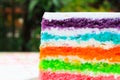 Texture layer of Rainbow cake Royalty Free Stock Photo