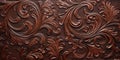 texture of leather with embossed floral patterns Royalty Free Stock Photo