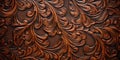 texture of leather with embossed floral patterns