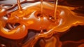 Texture of liquid honey. Amber transparent liquid. Shining background for design