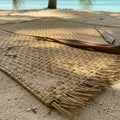 Texture of the mat features a detailed interlaced pattern and its Royalty Free Stock Photo
