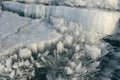 Texture of melting ice, cracks. Lake Baikal, Russia Royalty Free Stock Photo
