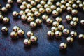 Texture of metal balls or Metallic bearing balls . selective focus