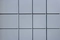 The texture of the metallic gray facade of the squares.