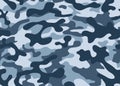 Texture military camouflage repeats seamless army blue hunting. Print Textile Design Vector