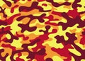 Texture military camouflage repeats seamless army yellow orange red brown black hunting Royalty Free Stock Photo