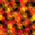 Texture military red, orange and black colors urban camouflage seamless pattern Royalty Free Stock Photo