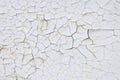 Texture much cracked white paint Royalty Free Stock Photo