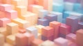 Texture of multi-colored building blocks. Soft blurred background